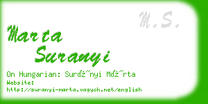 marta suranyi business card